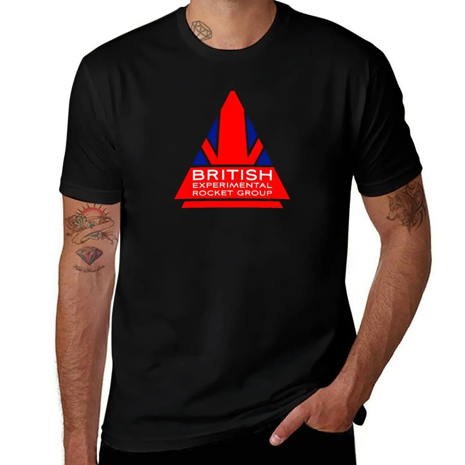 British Experimental Rocket Group Logo T-Shirt Big and Tall Crew Neck Tee T-Shirt