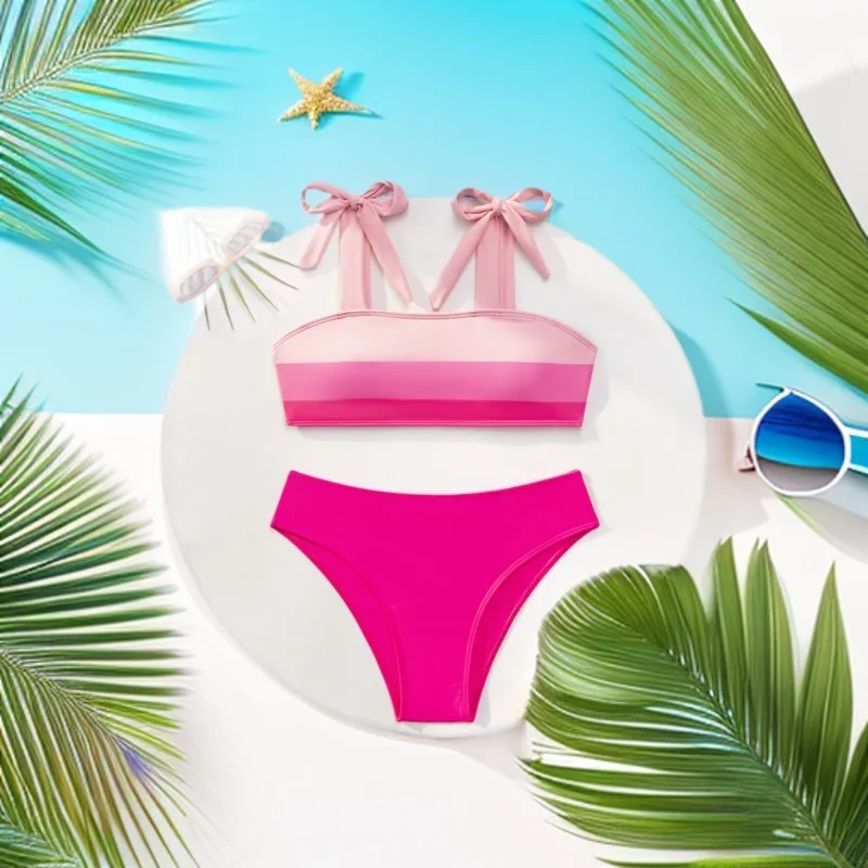 

Бикини 2026: новый сексуальный купальник, модный женский раздельный купальник однотонного цвета