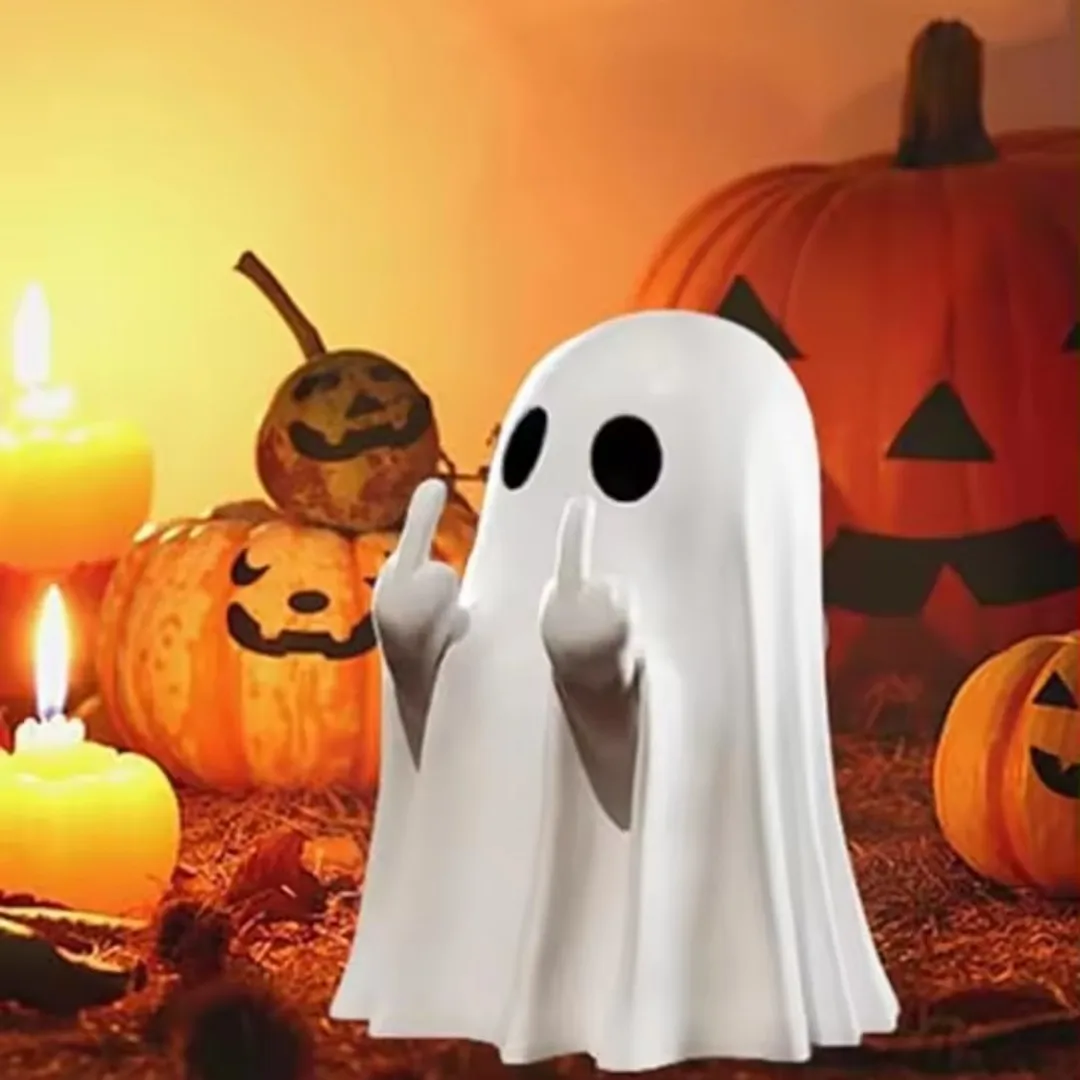 

Cute Middle Finger Ghost Statue Resin Keycap Custom 3D Personality Point Keycap for Cherry MX Mechanical Keyboard Halloween Gift