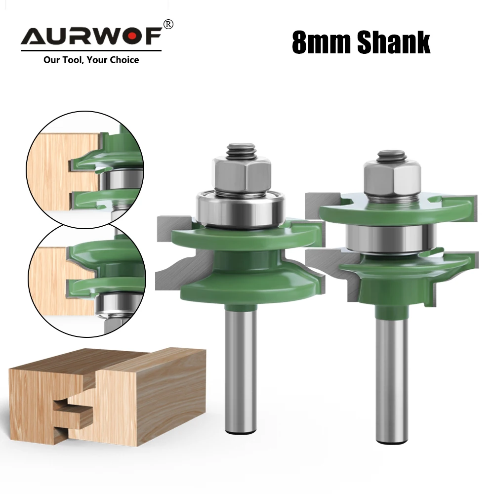 AURWOF 8mm Shank Beading Router Bit Set, 1-5/8