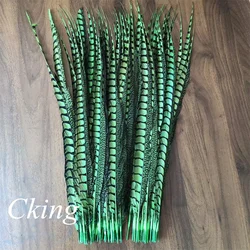 20PCS 70-75CM Deep Green Dyed Pheasant Side Tails Feather Plumes Decoration Wedding Accessories Carnival Decoration for Clothes