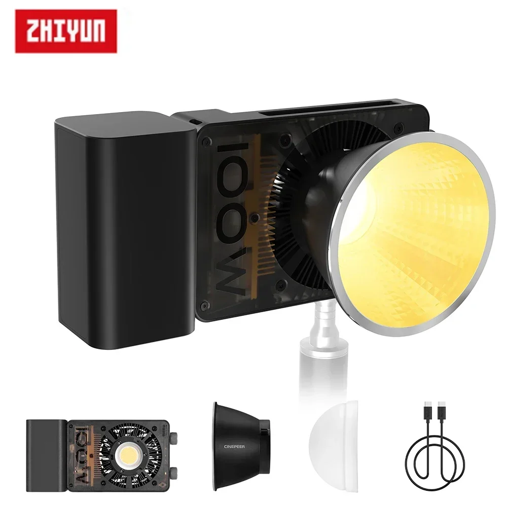 

ZHIYUN CINEPEER CX100 100W Handheld Led COB Light Pocket Video Light Bi Color Photo Fill Light Photography Lighting Accessory