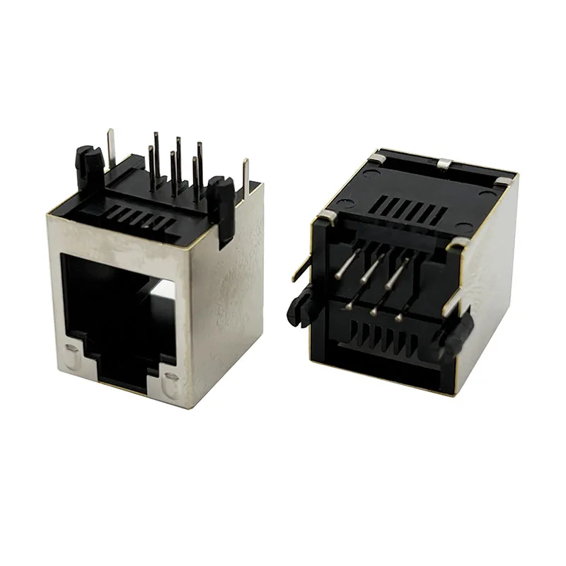 20PCS 5521 socket with RJ11 interface, featuring a shielded metal casing, 6P6C female connector, RJ25 socket