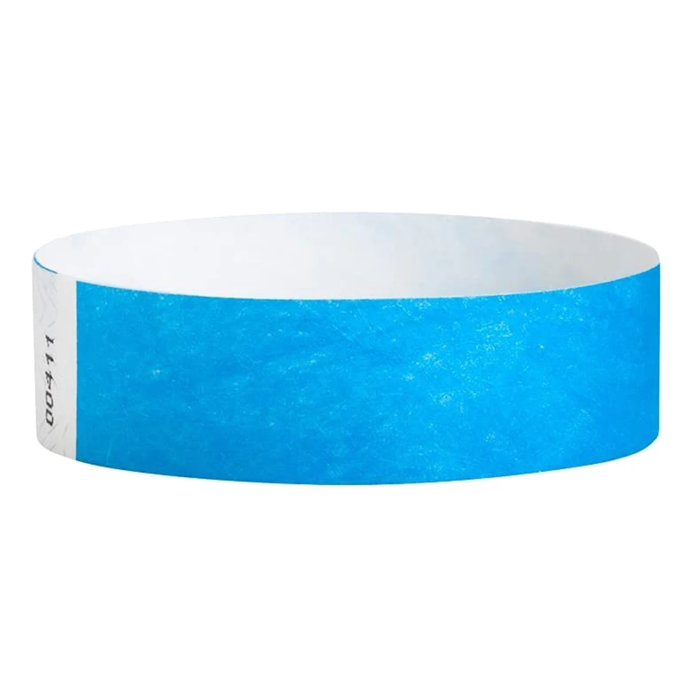 

500 Pcs Paper Wristbands Neon Event Wristbands Colored Wristbands Waterproof Paper Club Arm Bands (Blue)