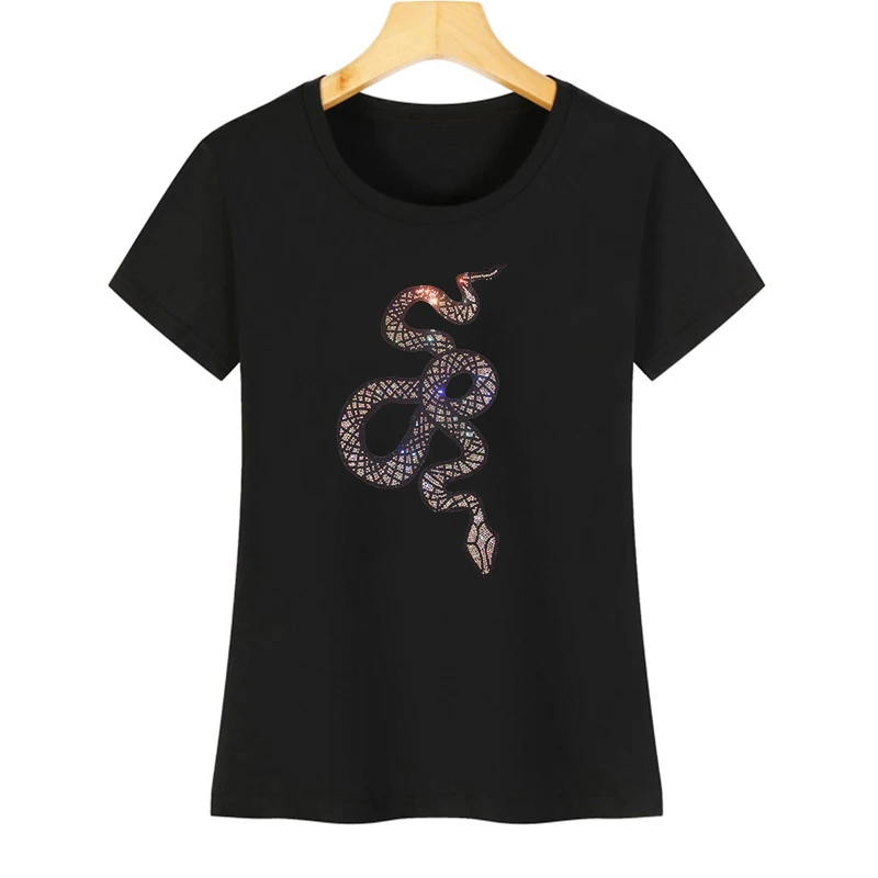 

Snake's Leinstone and Women's Summer short-sleeved ice silk cotton casual T-shirt