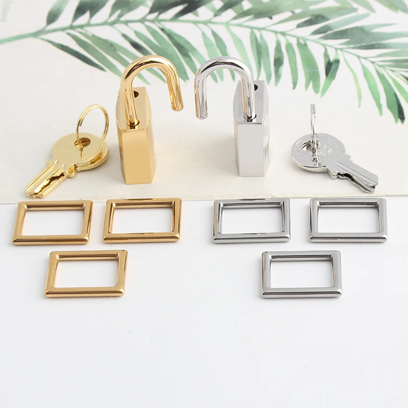 1/5Sets Stainless Steel Metal Rectangle Hanger Clasp Locks For DIY Craft Handbags Purse Bags Belt Buckles Hardware Accessories