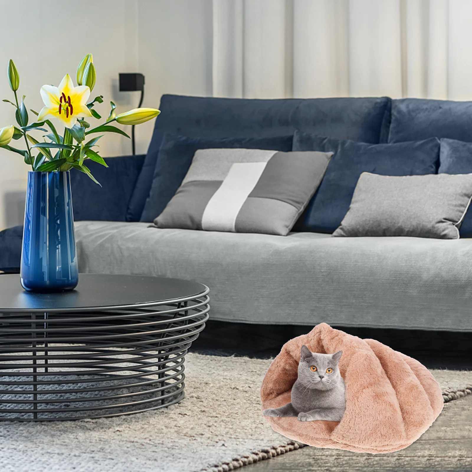 

Portable Cat Nest Small Dog Bed Kitten Sleeping House Warm Soft Winter Pet Bed For Indoor Cats Rabbits Small Animals