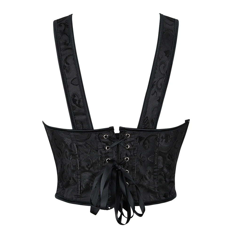 Bustier vintage à lacets pour femmes, haut court décontracté, vêtements de fête dos nu, tenues corset, vêtements sexy