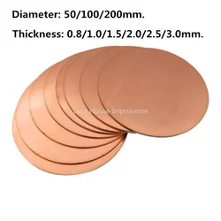 1/3/5Pcs Copper Disc Round Plate Sheet Dia. 50mm 100mm 150mm 200mm H62 Copper Sheet  Plate