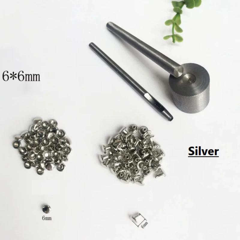 6/7/9/10/12mm Round Double Rivet Stud Collision Nail Spike Bag Belt Garment Bracelet Metal For DIY Leathercraft Shoes