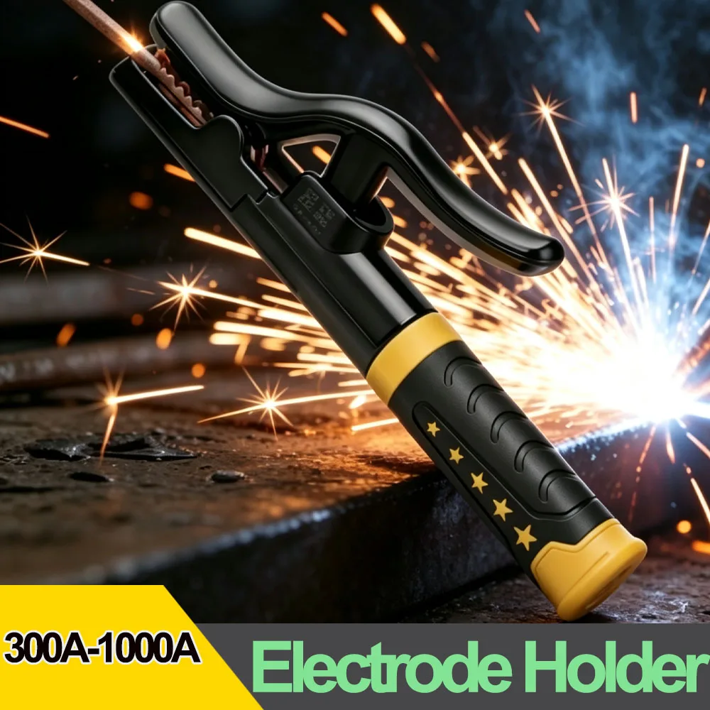 Heavy Duty Welding Electrode Holder Heat Resistant Labor-Saving Insulated Handle 300A 500A 800A 1000A for Welding Machine