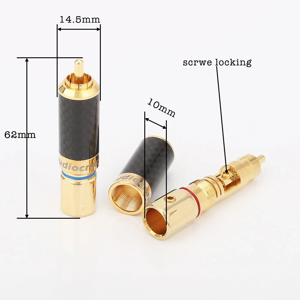 CF610G Audiocrast 24K مطلية بالذهب RCA لحام موصل HIFI RCA التوصيل لتقوم بها بنفسك كابل التناظرية