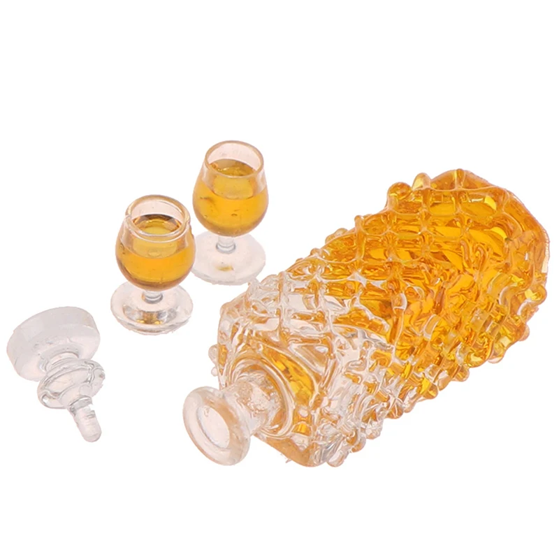 1Set 1:12 Dollhouse Miniature Accessories Mini Wine Bottle Set Simulation Drinks Model Toys For Doll House Decoration