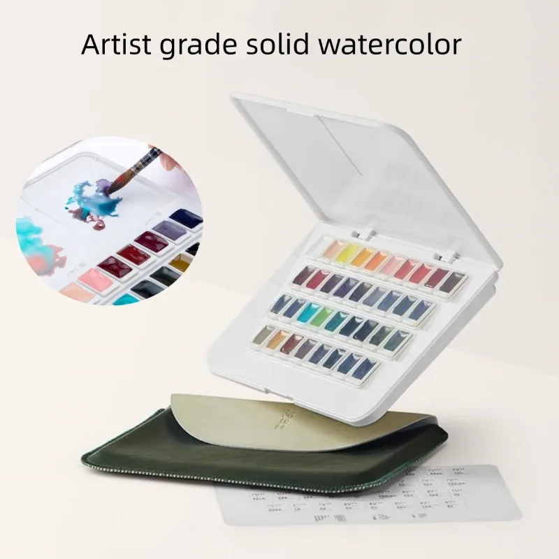 36 Color Artist Grade Solid Watercolor Pigment Box Safe Washable Art Special Painting Materials Beginner Painting Water Color