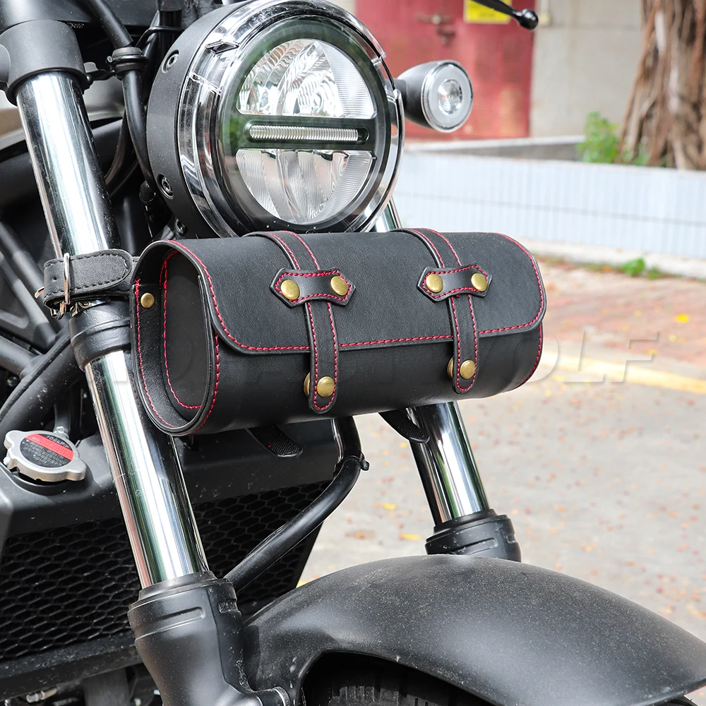 

Для Honda CMX 300 500, мотоциклетная сумка, кожаное седло, сумка из искусственной кожи, передняя вилка, сумка для инструментов для Harley Sportster S1250 Dyna Softail