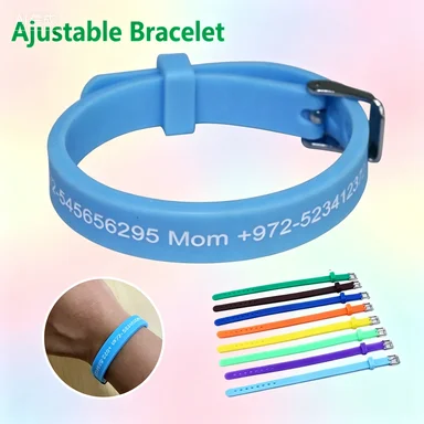 Adjustable Custom Bracelets Engraved Phone Number Bangles Autism Kids Wristband Anti-Lost Bands DIY Gift for Lover