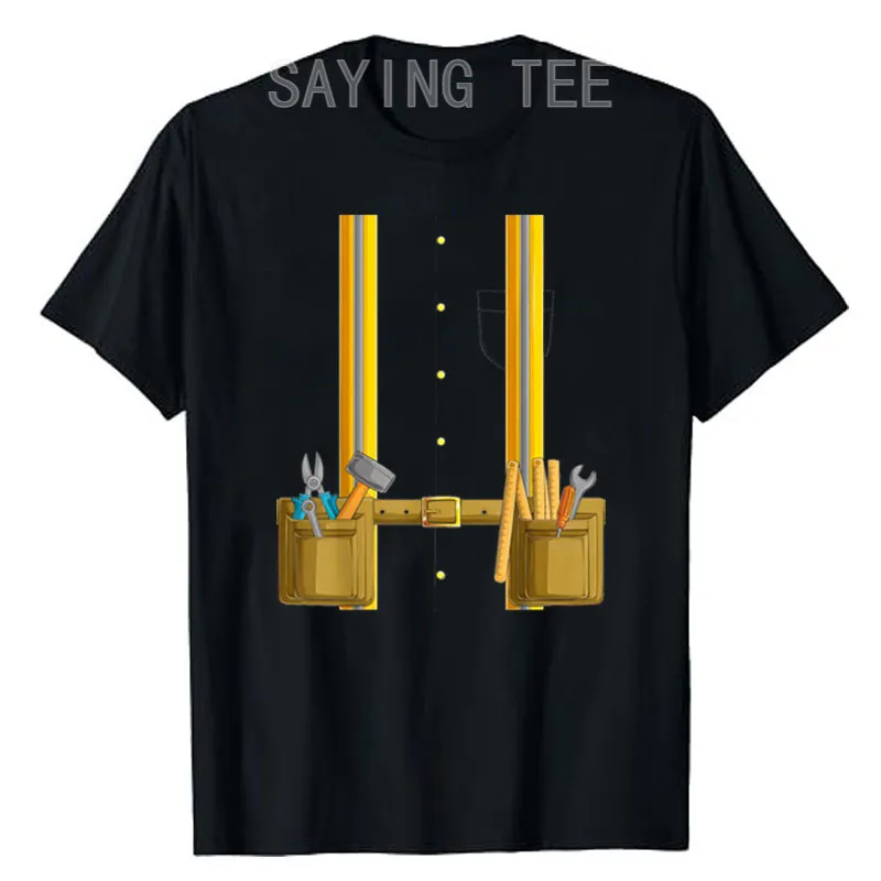 Bauarbeiter-Halloween-Kostüm für Männer, Jungen und Mädchen, T-Shirt, Y2k Bauarbeiter-Grafik-Bekleidung, Weiches Baumwoll-T-Shirt – Detail 7