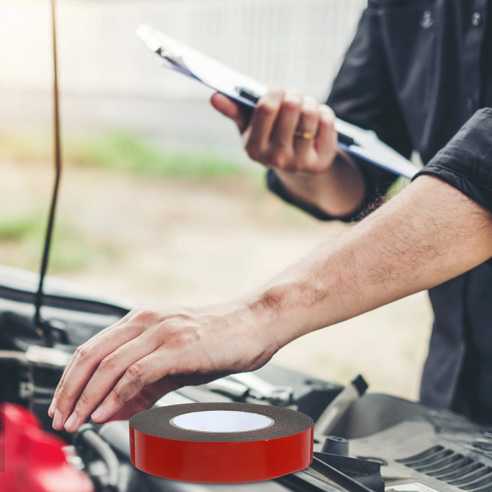 5 لفات شريط أسود مزدوج الجوانب لاصق قوي شديد التحمل لتركيب السيارة والمكتب المنزلي وتطبيقات السيارات شريط مزدوج الجوانب #6