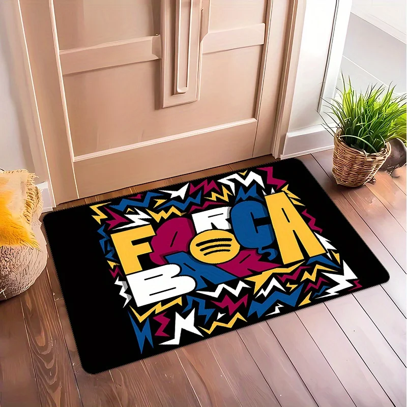 VIKAMA Barcelona-alfombra para Club de fútbol, lavable a máquina, ventilador, sala de estar, Bar temático, vestidor, alfombra de entrada