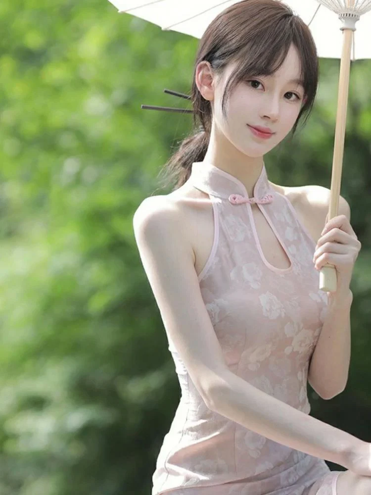 

Новое летнее длинное платье-ципао Dr Pink Bal Ne в китайском национальном стиле для молодых девушек