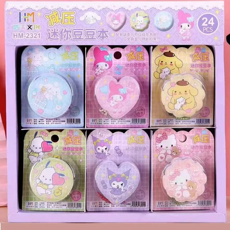 24pcs/lot Sanrio Pochacco Kitty Memo Pad Sticky Note Decompression Mini Notebook Stationery Notepad Post Office School Supplies