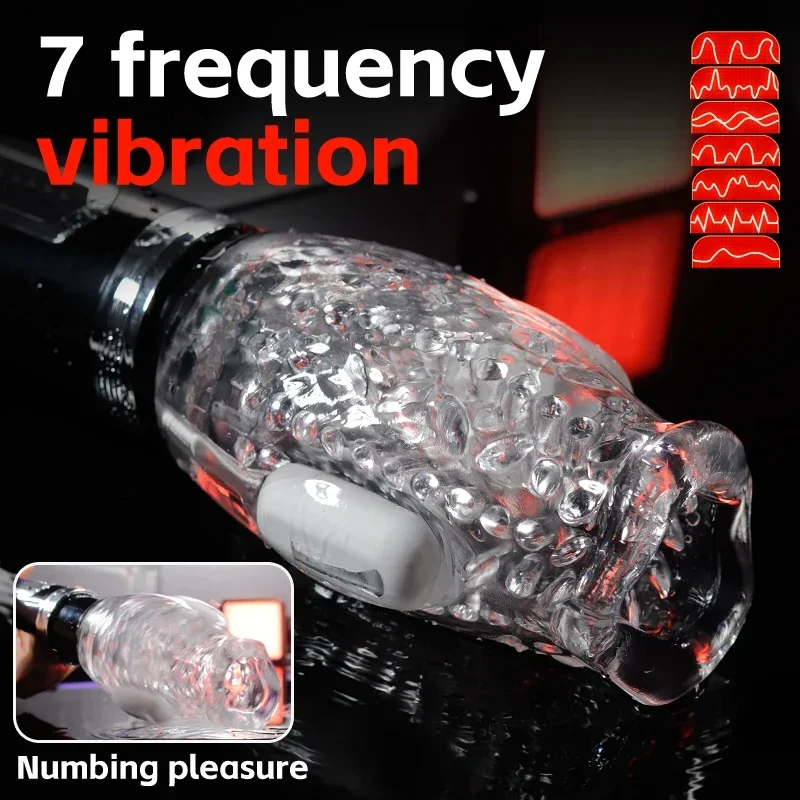 Glande Esercizio di resistenza Figa tascabile Rotazione automatica Vibrazione potente Masturbatore telescopico Tazza Macchine del sesso Pompino 18+