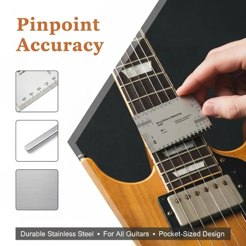 Measuring Tool High Precision String Action Ruler Professional Luthier For Guitar Ukulele Bass Banjo & Mandolin