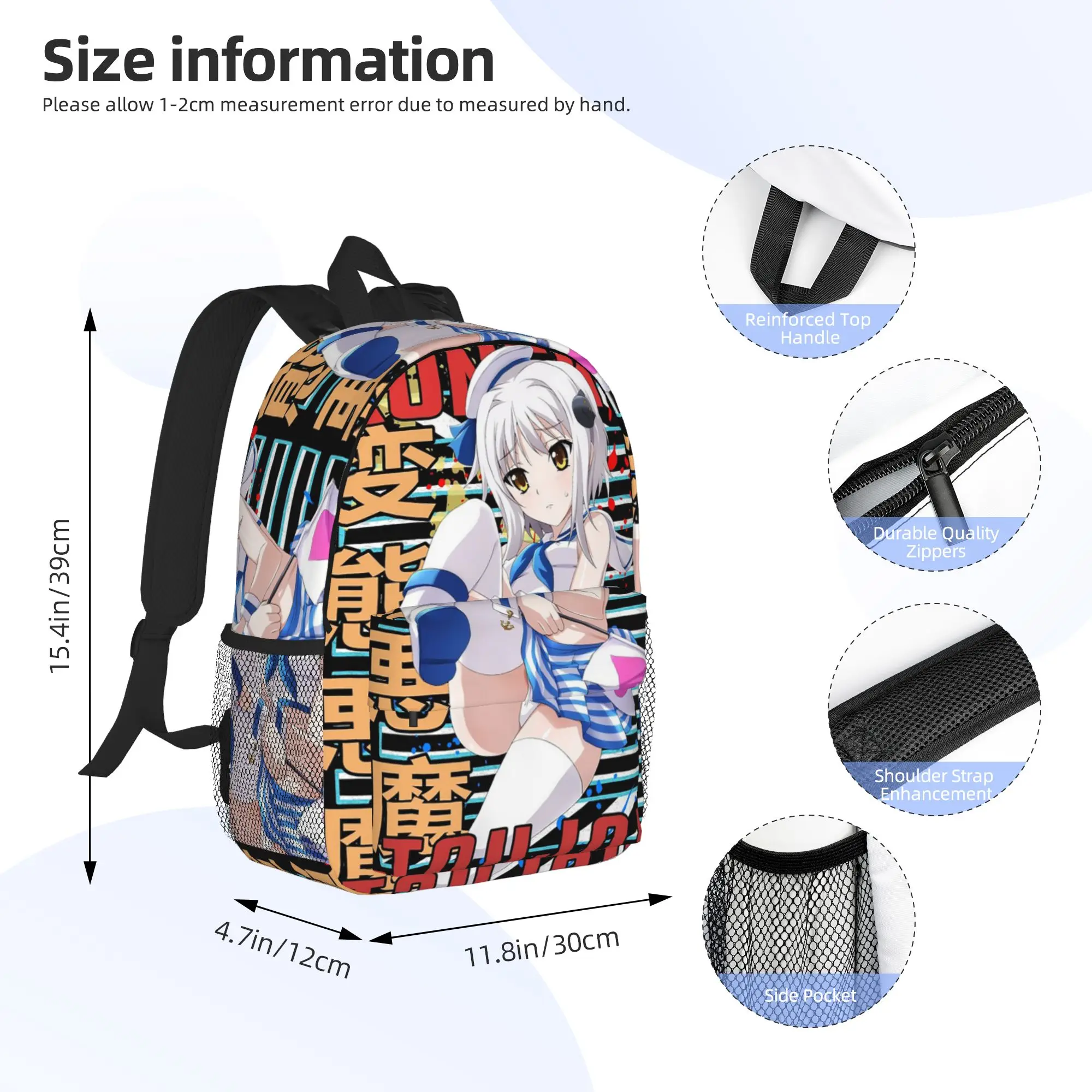 Koneko Toujou V2 High School DxD Urban Anime Design Backpack Hot Sale Daypack BookBag Shoulder Bags for Men Women School Bag