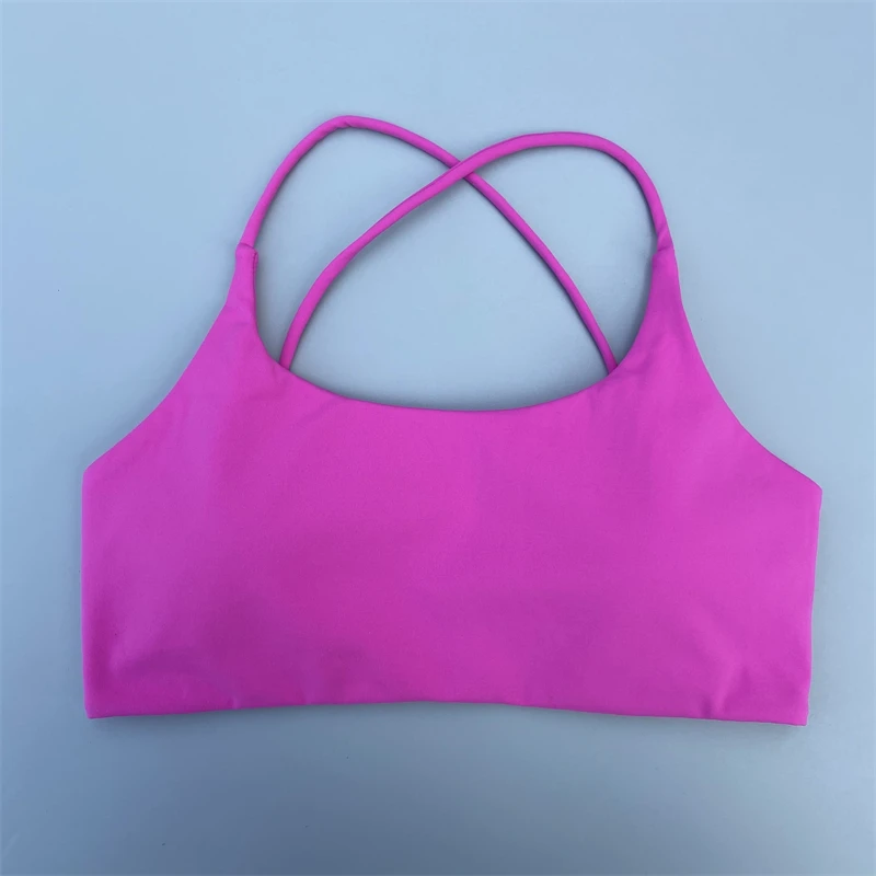 Biustonosz sportowy z paskami krzyżowymi Kobiety Siłownia Joga Crop Top treningowy Kamizelka Wysokie wsparcie Bralette Fitness Bielizna Push Up