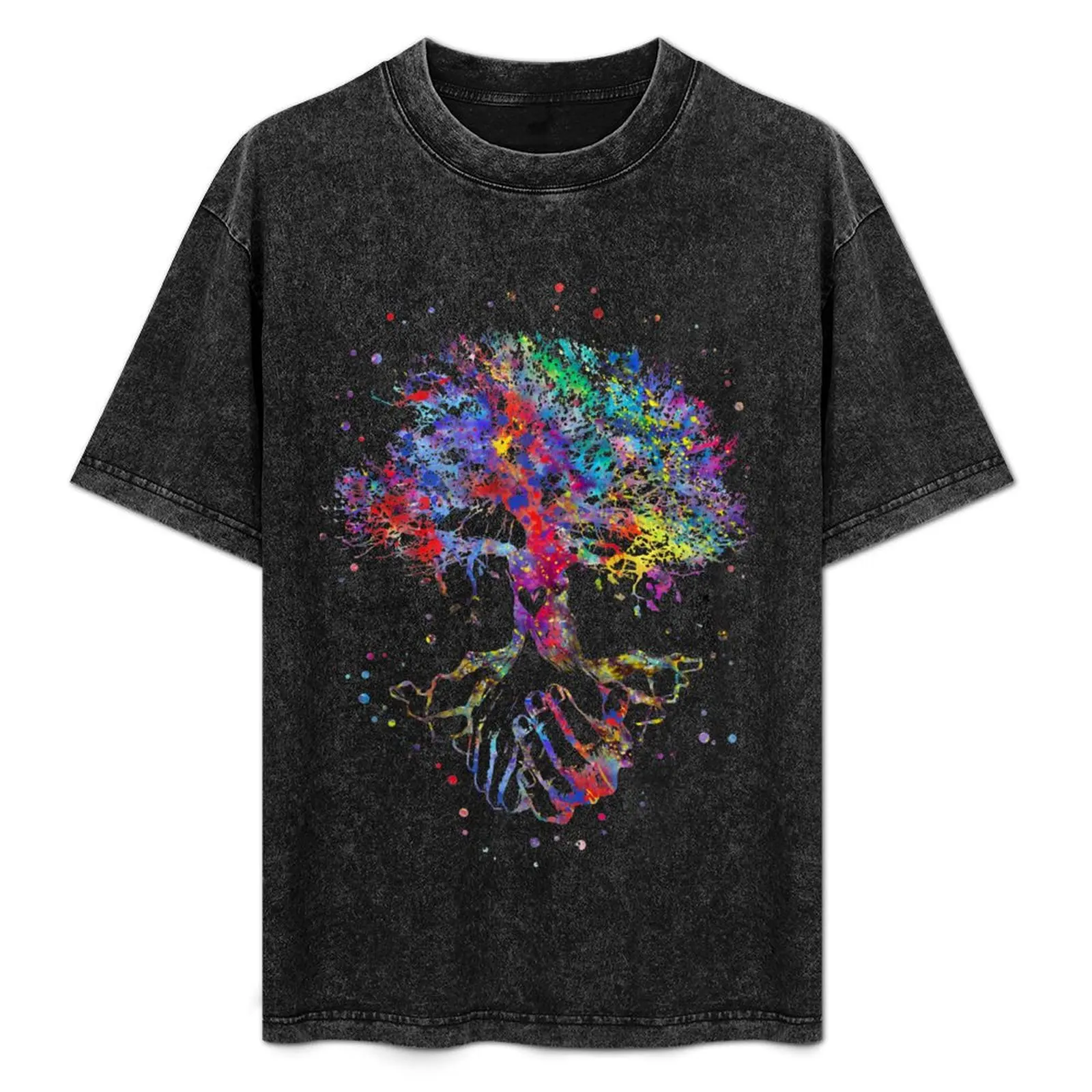 

Love tree, watercolor love tree T-Shirt Casual Everyday Short Sleeve T-Shirt