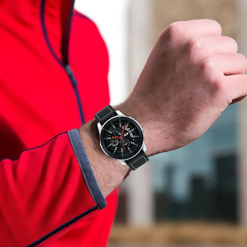 20mm 22mm Leather+Slicone Strap For Samsung Galaxy Watch 5/4/3 Huawei Watch 3/GT3  Watchband Belt For Amazfit GTR/Stratos Correa