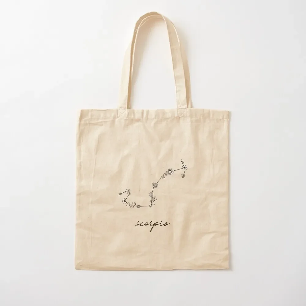 

Scorpio Zodiac Wildflower Constellation Tote Bag cute pouch bag Women's bags Tote Bag