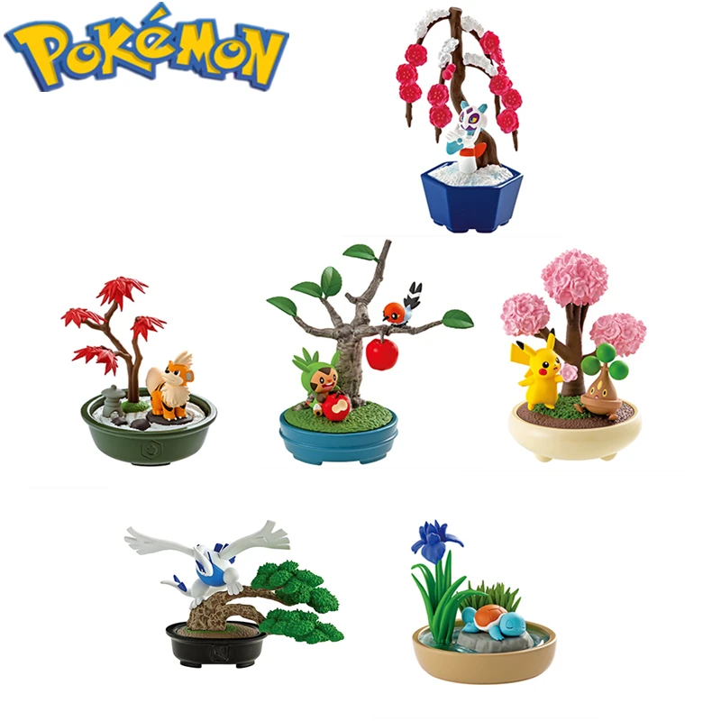 Pokemon Bonsai Model Game Souvenir Collection Pikachu Froslass Growlithe Chespin Fletchling  Bonsly Lugia Children's Toys