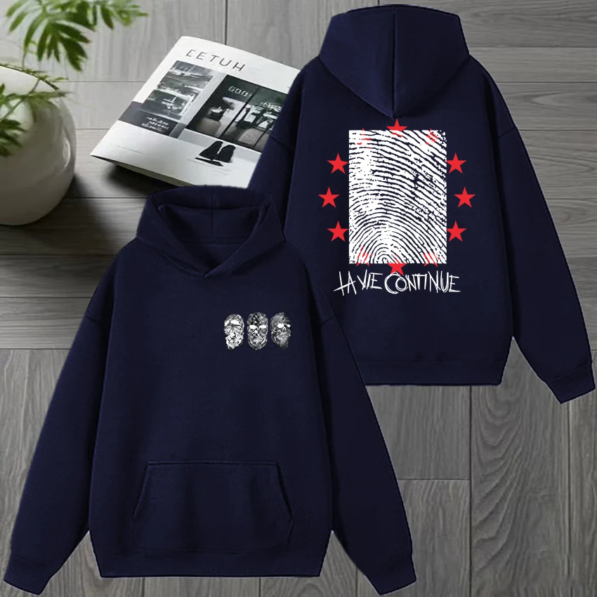 Hot Sale  2026 Double Sided printed Sweatshirt Men women vintage hip hop Hoodie Unisex Fleece pullover