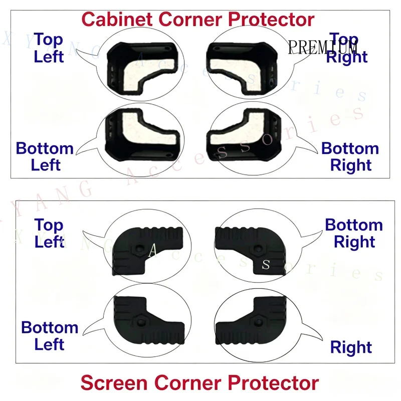 N+ Model 1-156 Silicone Shockproof Corner Guard Kit with Stainless Steel for Rugged Laptops All-In-One Industrial PCs