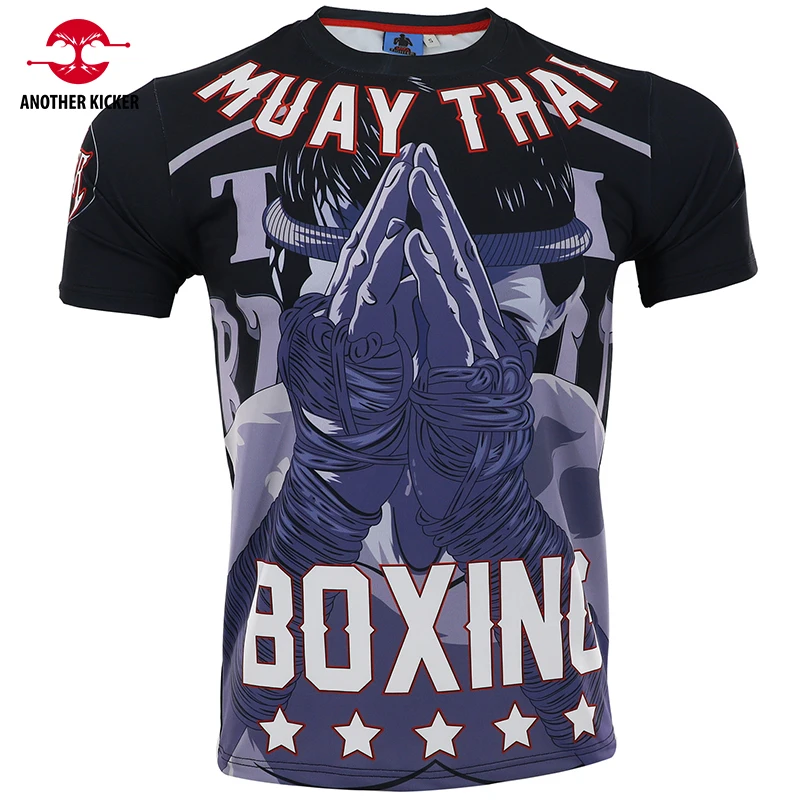 Thai Shirt uomo donna adolescenti Muay Thai boxe T Shirt Fast Dry Jiujitsu MMA Rash Guard arti marziali Kickboxing Training Top Jersey