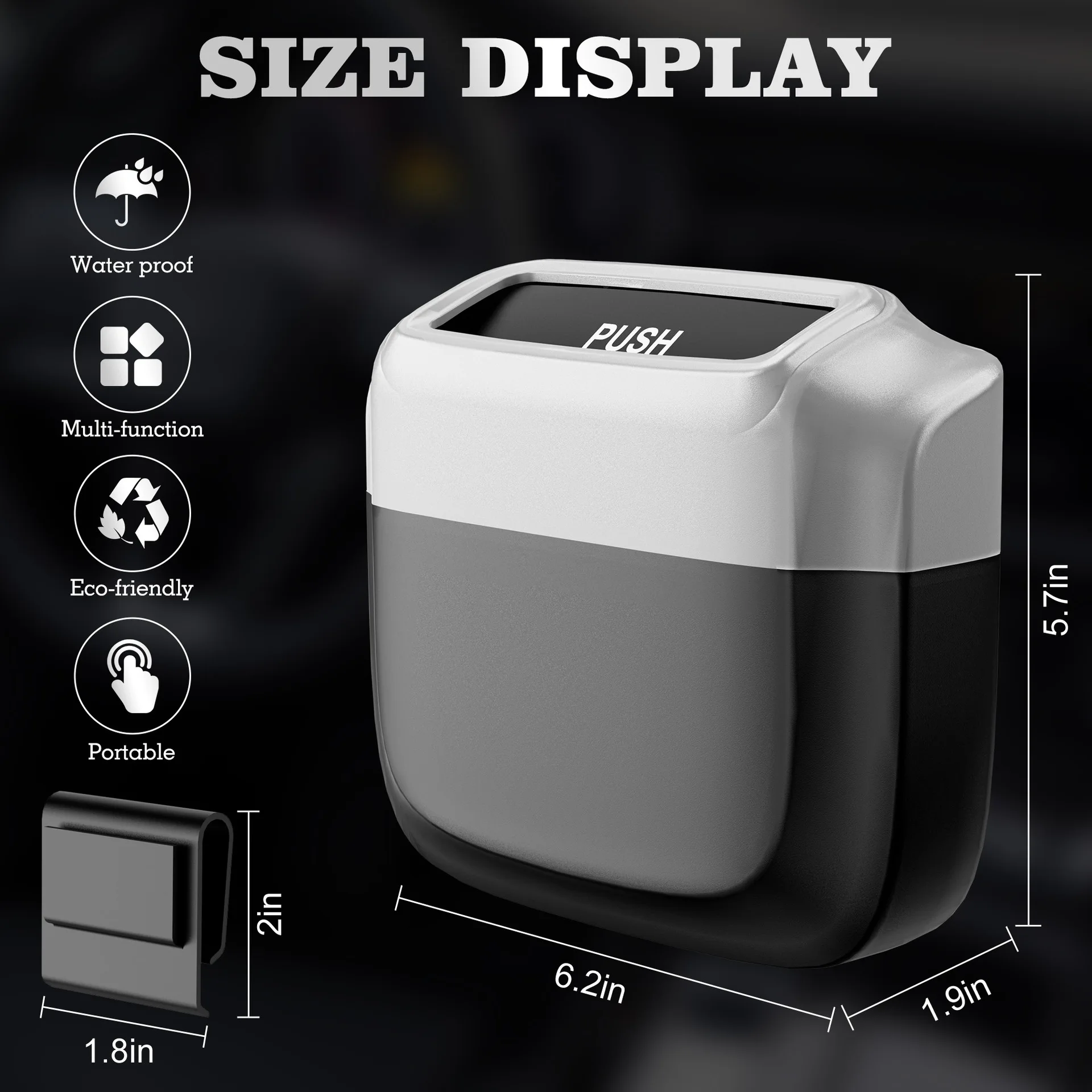 Car Storage Box Mounted Trash Can Vehicle Side Door Garbage Can Eco-Friendly Durable Organizer for Cars