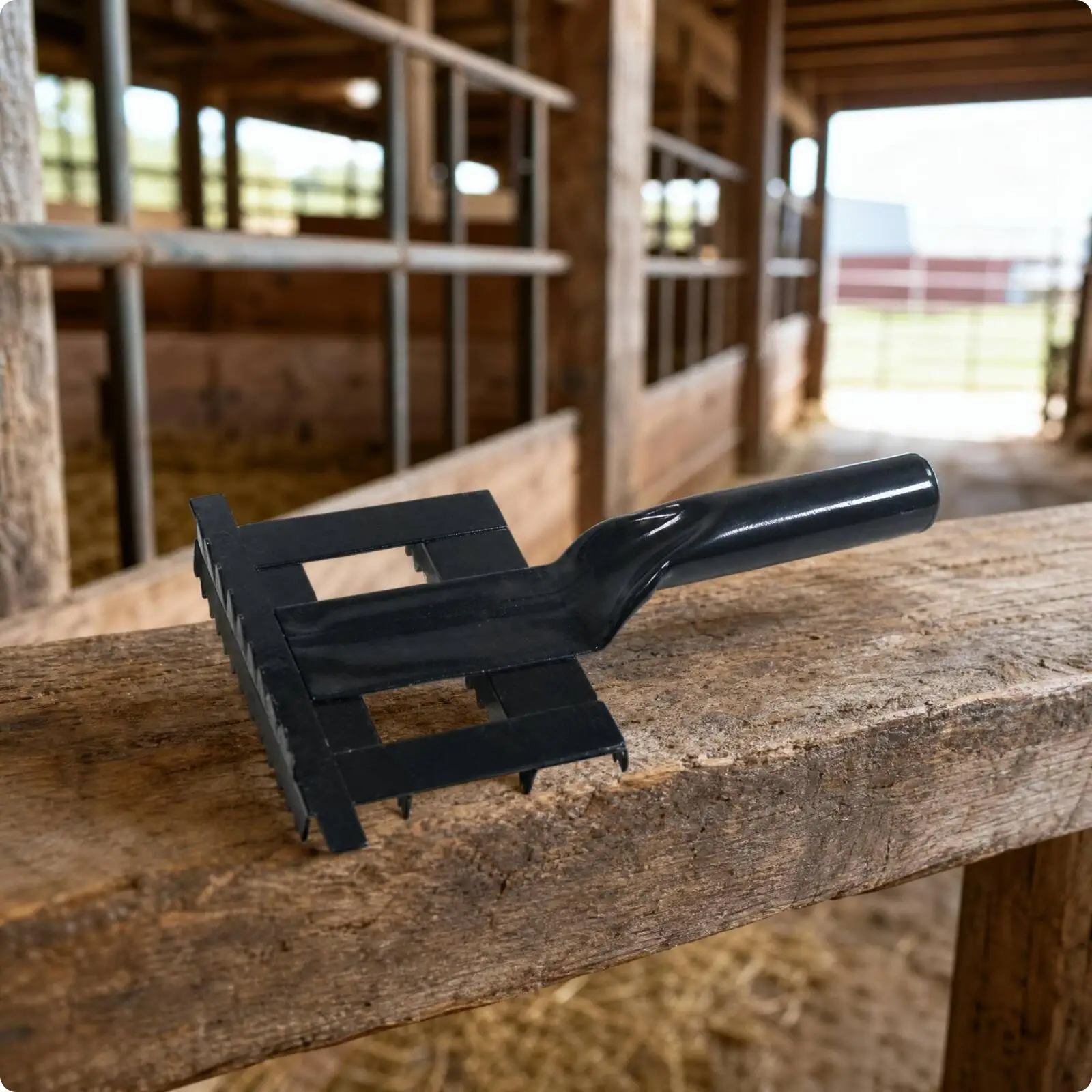 Heavy Duty Animal Grooming Comb for Livestock Horse Cow Sheep with Ergonomic Grip Handle Double Side