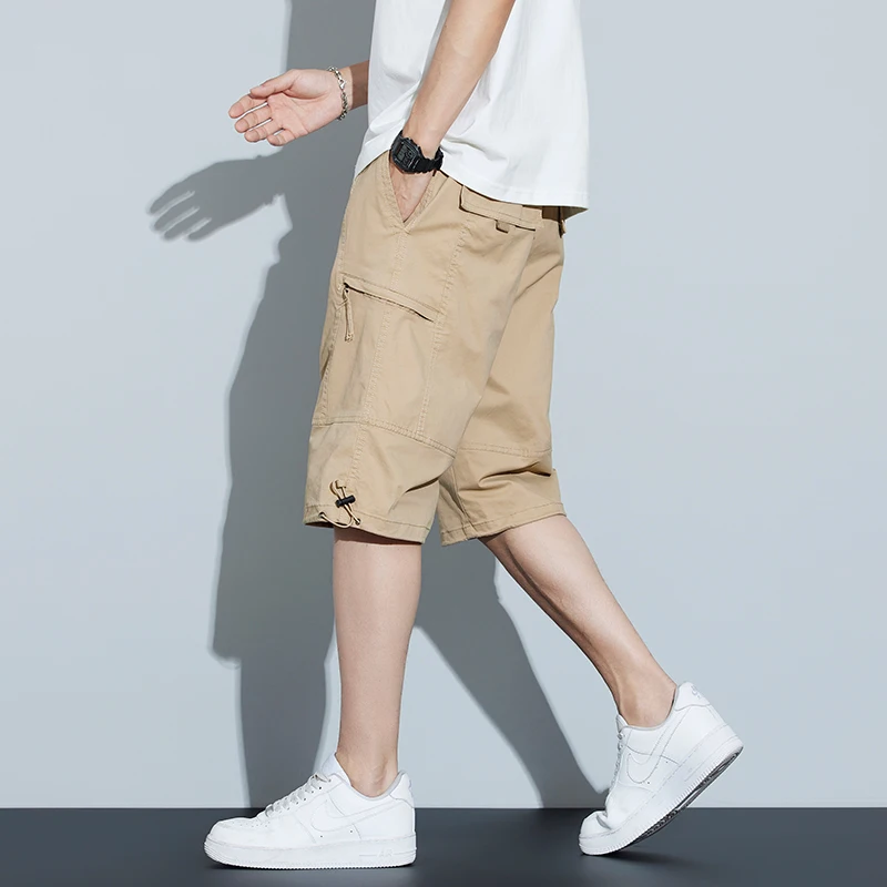 New Summer Youth Leisure Sports Outdoor Sports 7-Point Trousers Men'S Loose Korean Fashion Versatile Straight Work Shorts