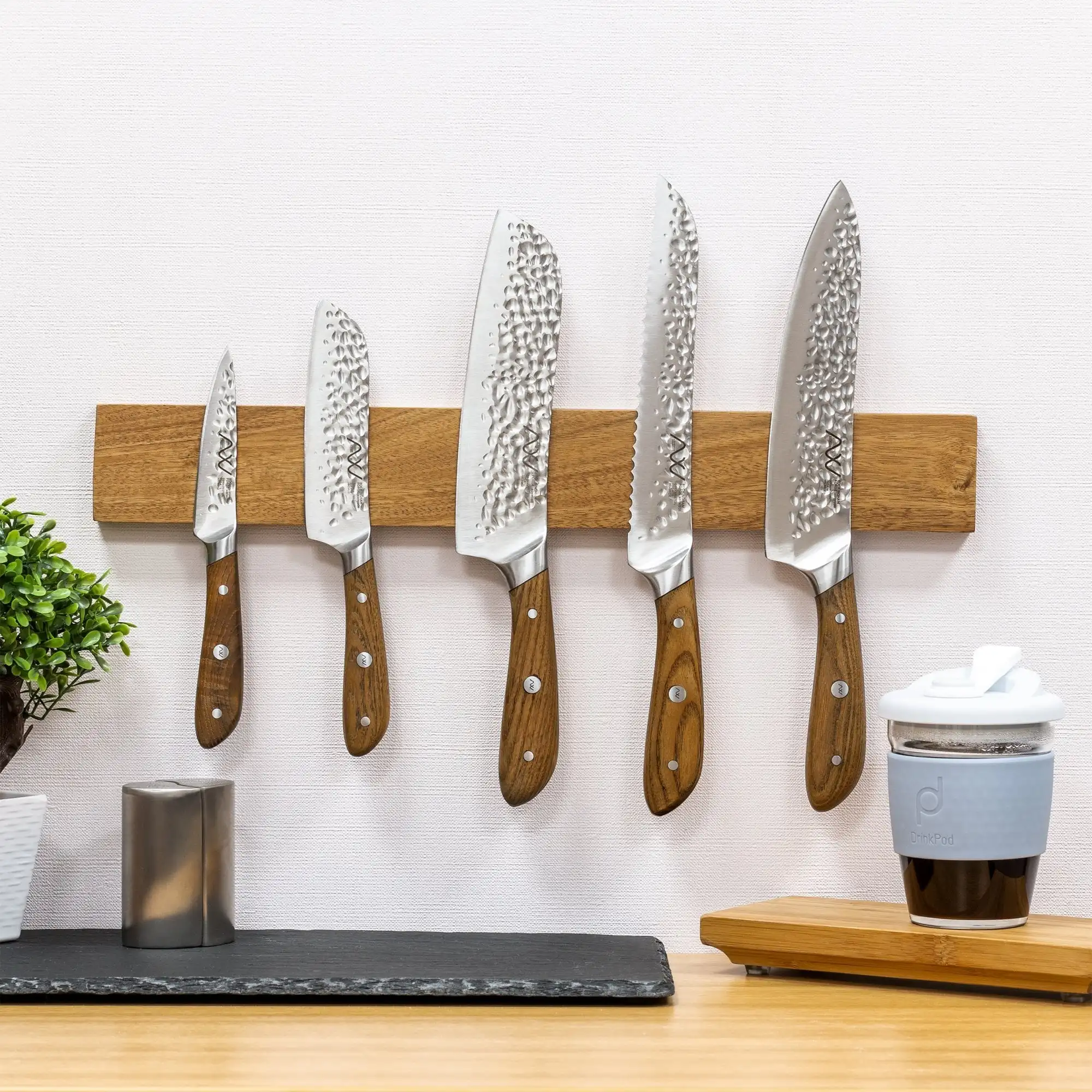 Magnetic Knife Holder for Wall with Extra Strong Magnet - 16 Inch - Knife Magnetic Strip in Acacia for Knives