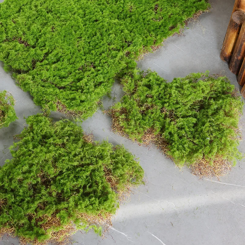 Artificial Turf Moss Grass Fake Green Plants Faux Moss Lawn Carpet Home Wall Garden Aesthetic Decoration Outdoor Grassland Mat