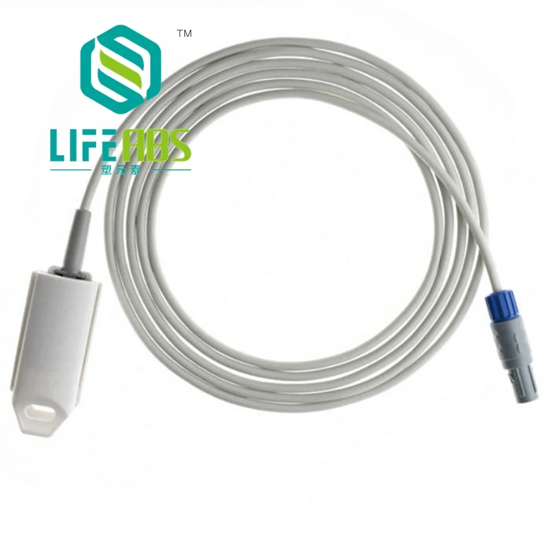 

Зажим для пальцев для взрослых, зажим для ушей, силиконовый длинный кабель, многоразовый датчик кислорода, датчик Spo2 для M * INDRAY MEC1000/2000, PM7000/8000/9000