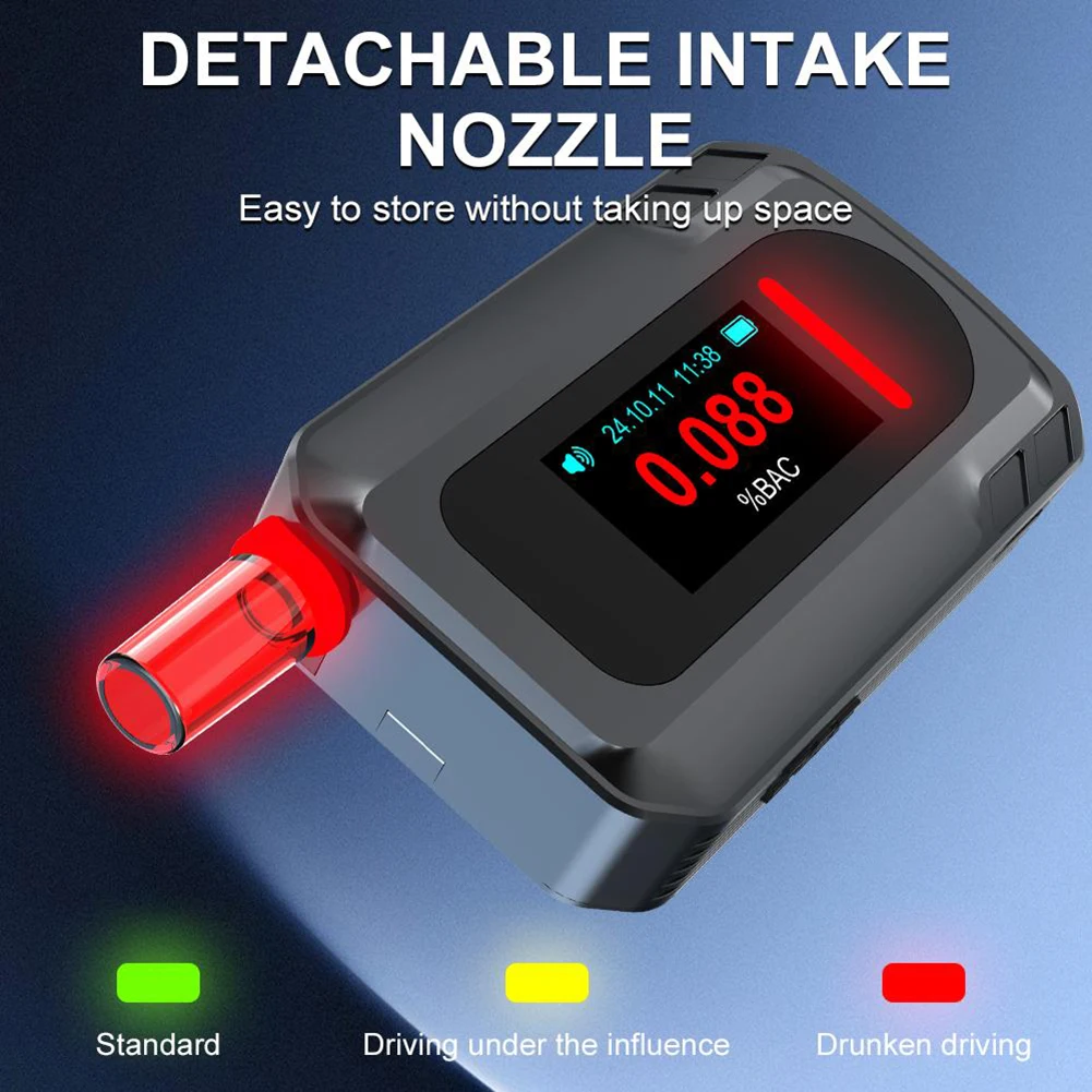 D2000 Electrochemical Alcohol Tester Portable Alcohol Tester Type C Rechargeable For Test Measurement Tool Accessory
