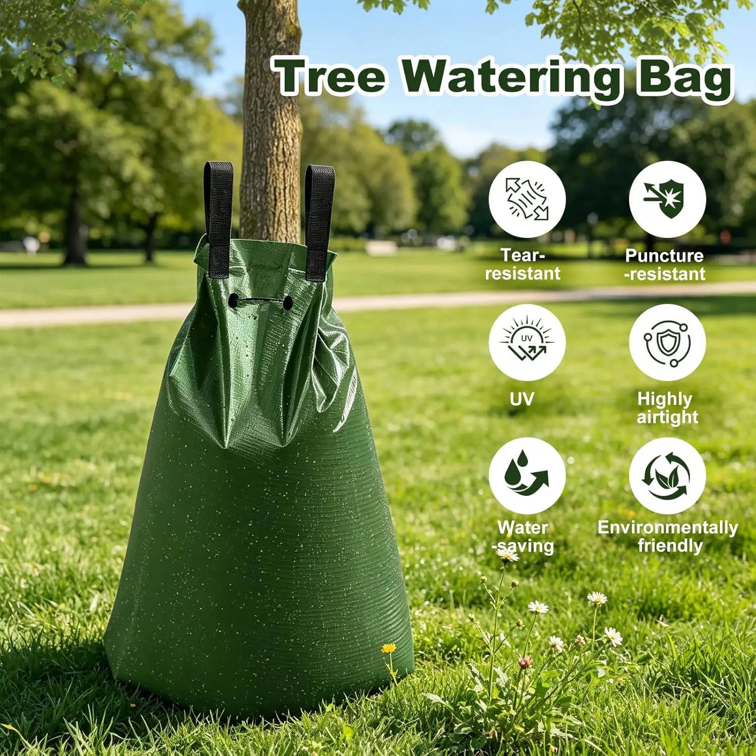 Tree Watering Bags Slow Release Deep Root Watering Irrigation Bags with Zipper Reusable for Newly Planted and Transplanted Trees