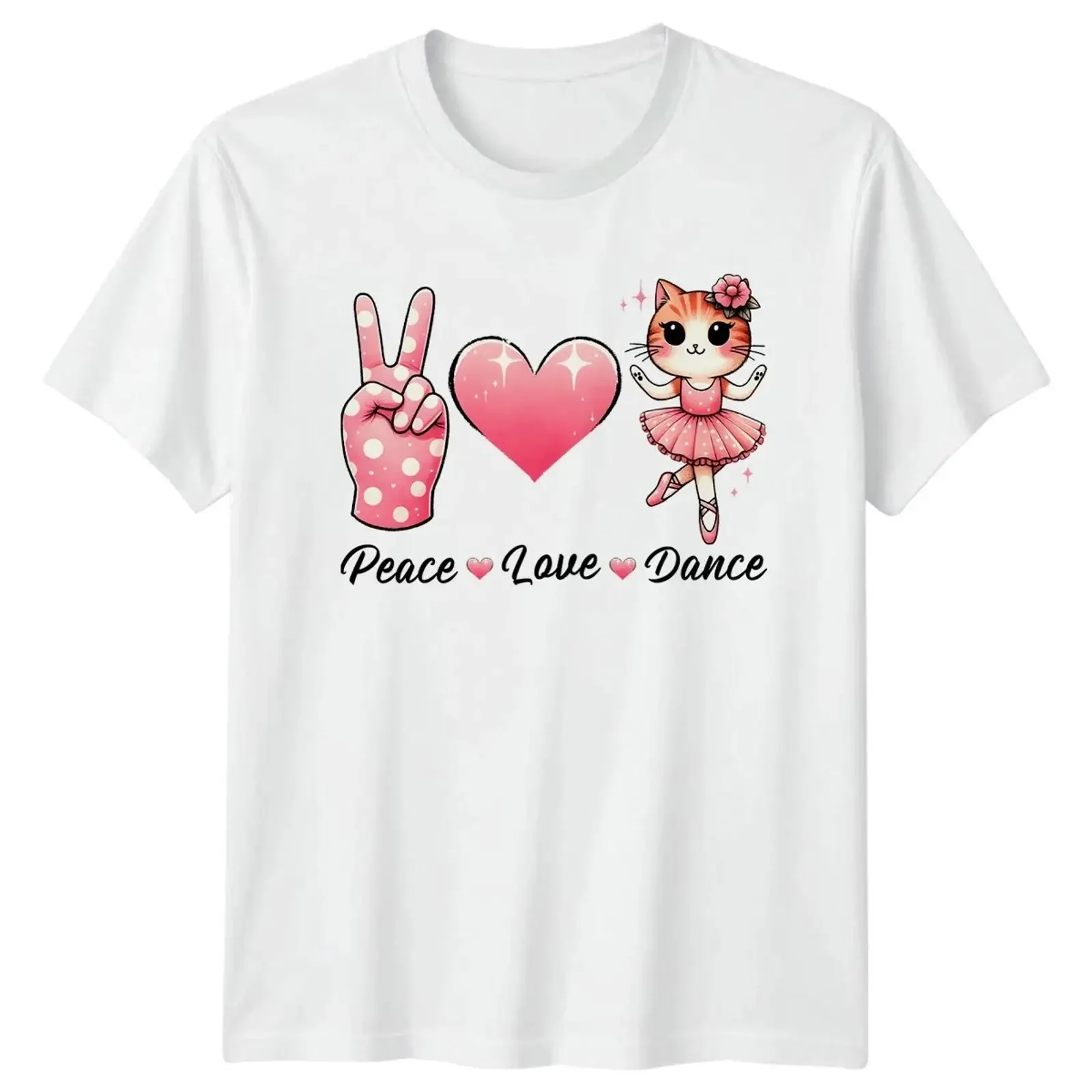 Peace Love Dance - Camiseta para mujer, diseño de Ballett Katze tanzt, regalo de cumpleaños para ella, estilo vintage, cómoda, unisex