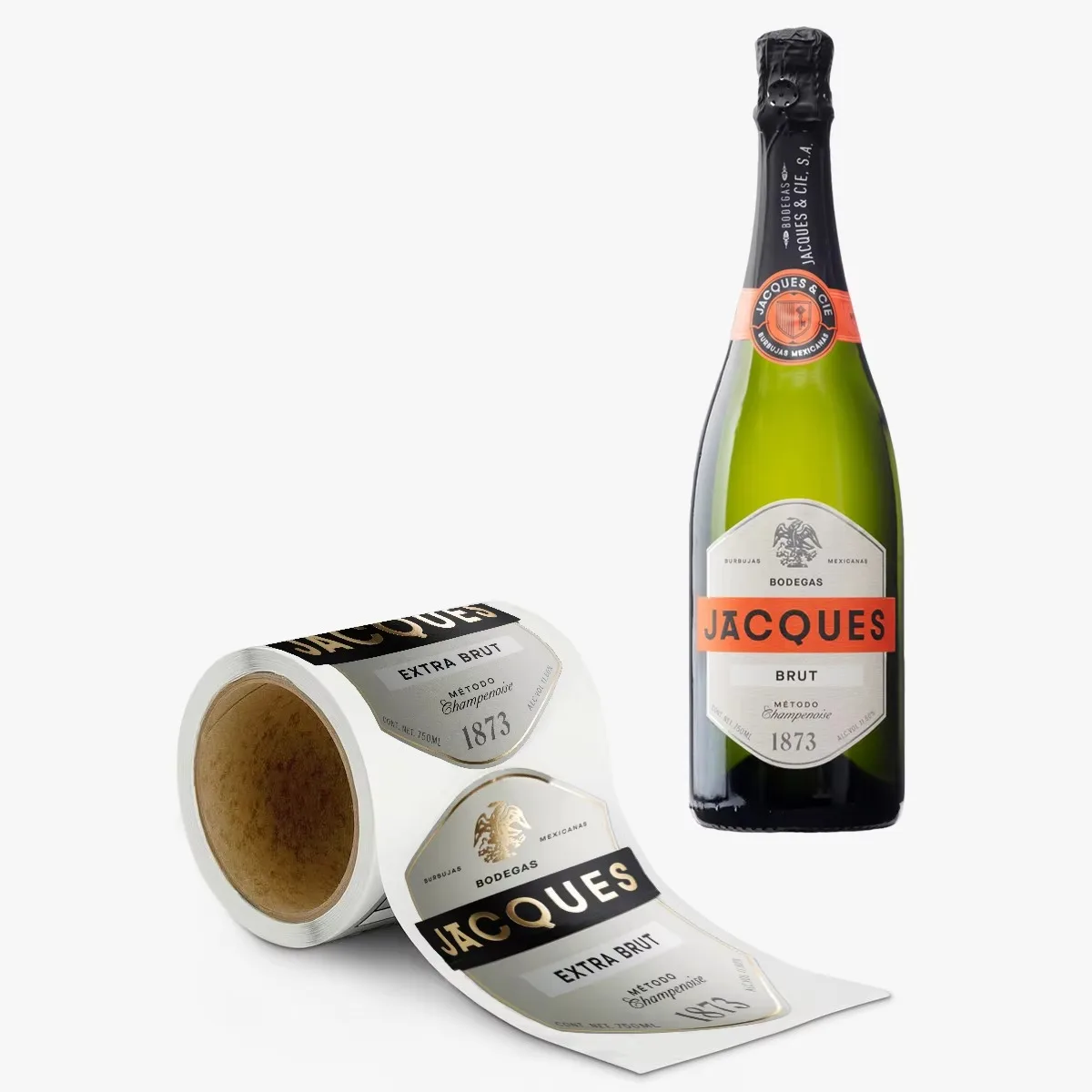 

Роскошные винные этикетки из металлической фольги на заказ | Золотые/серебряные/розовые клейкие наклейки горячего тиснения для бутылок игристого вина