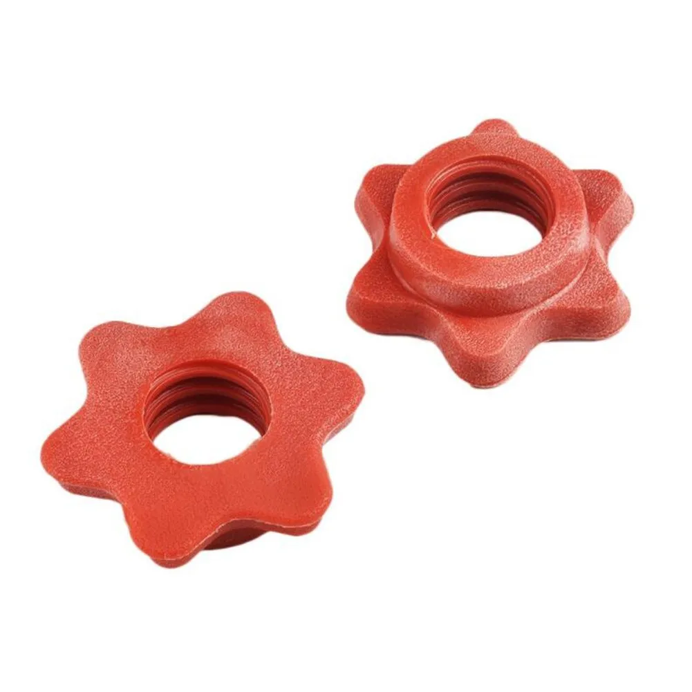 4 Pieces Of Fitness Equipment Dumbbell Plastic Hex Flat Nut Red Durable 25mm Lock Nut Dumbbell Spare Parts