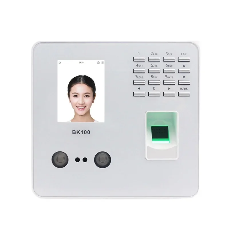 008 001 ZK BK100 TCP/IP USB Biometric Fingerprint Face Facial Recognition Employee Time Attendance Machine Time Clock Recorder D