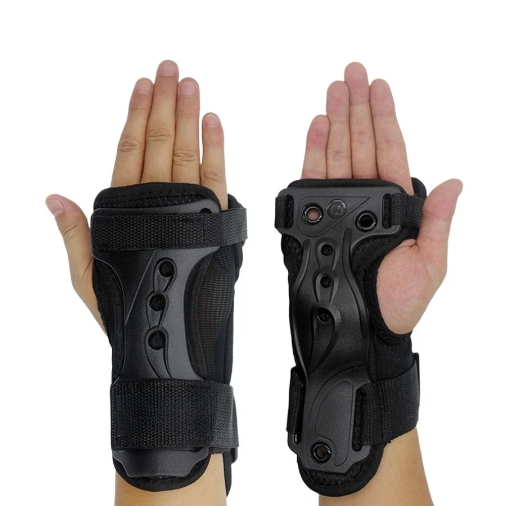 Adjustable Ski Wrist Guards Hard Plastic Palm Braces Hand Protection With Dual Straps For Skiing Skateboarding Roller Skating