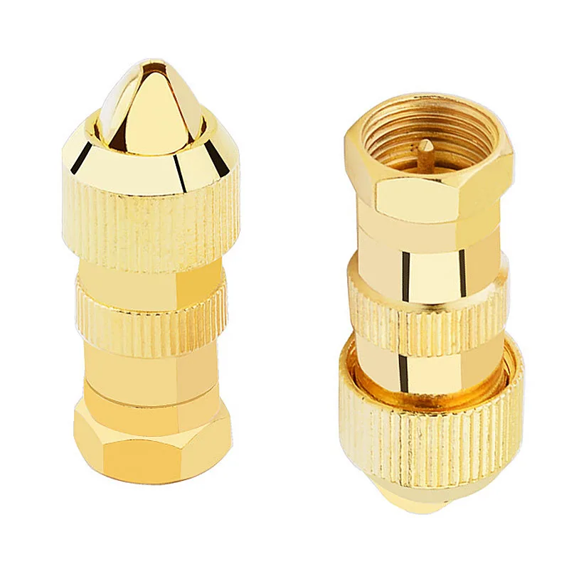5 قطعة مطلية بالذهب التلفزيون RF محول MaleF-نوع موصل محوري التوصيل للتلفزيونات هوائي كابل الفاصل نقل الإشارة عالية السرعة